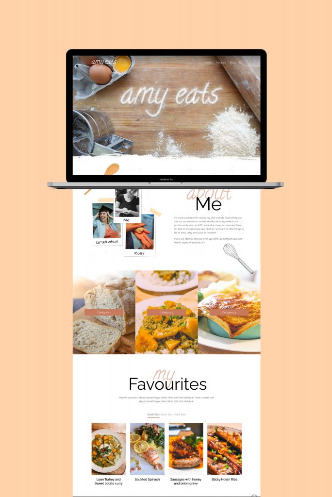 Amy Eats Blog Homepage Design Mockup