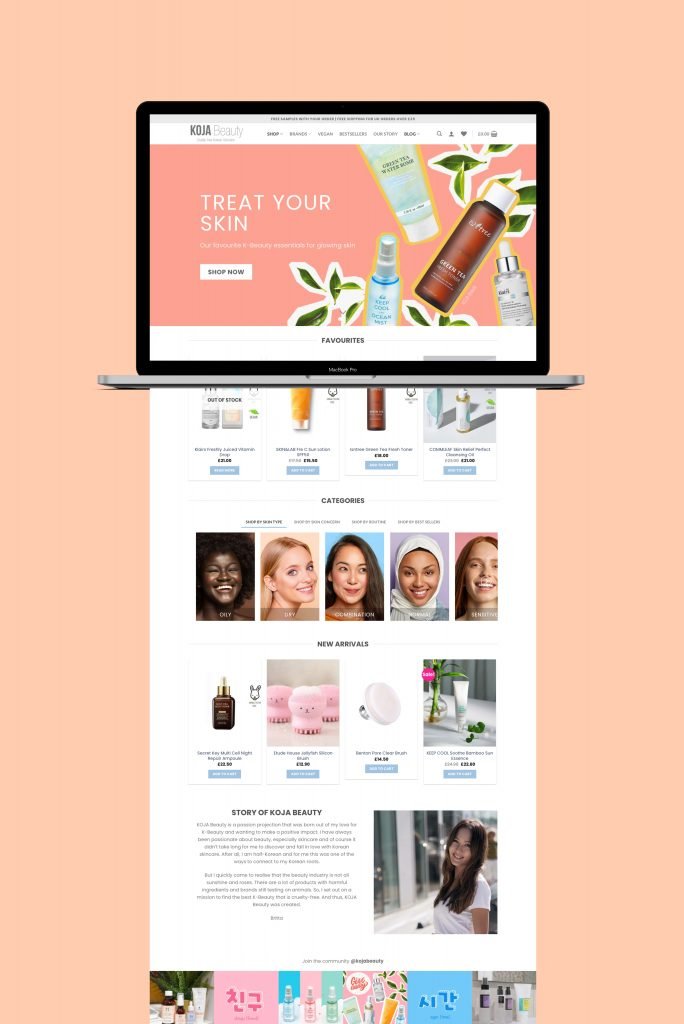 Koja Beauty Homepage